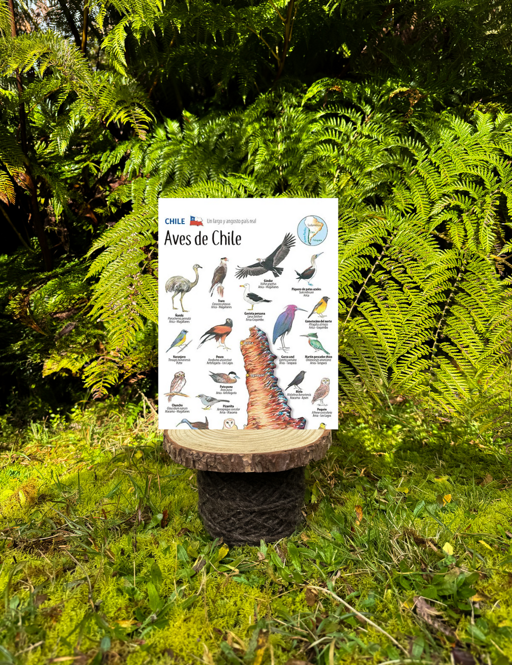 Aves de Chile - Mapa desplegable