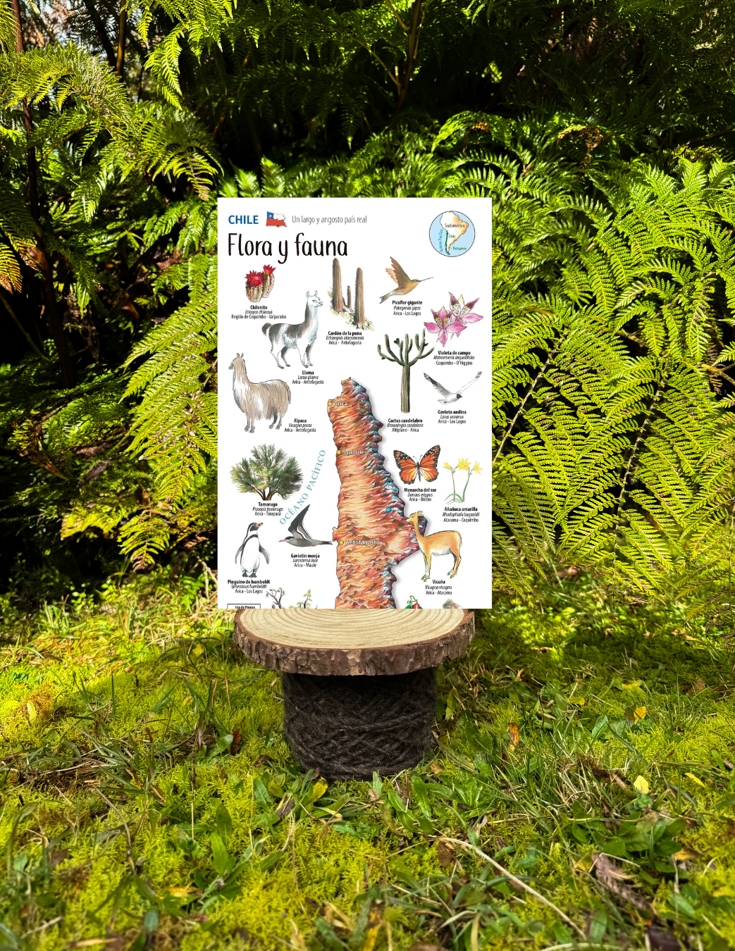 Flora y fauna de Chile - Mapa desplegable